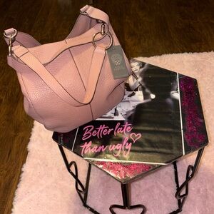 Vince Camuto Blush Leather Shoulder Bag